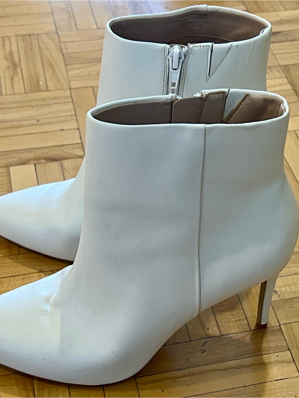 Aldo Cream Pointed Toe Stiletto Ankle Boots - Picture 3 of 3